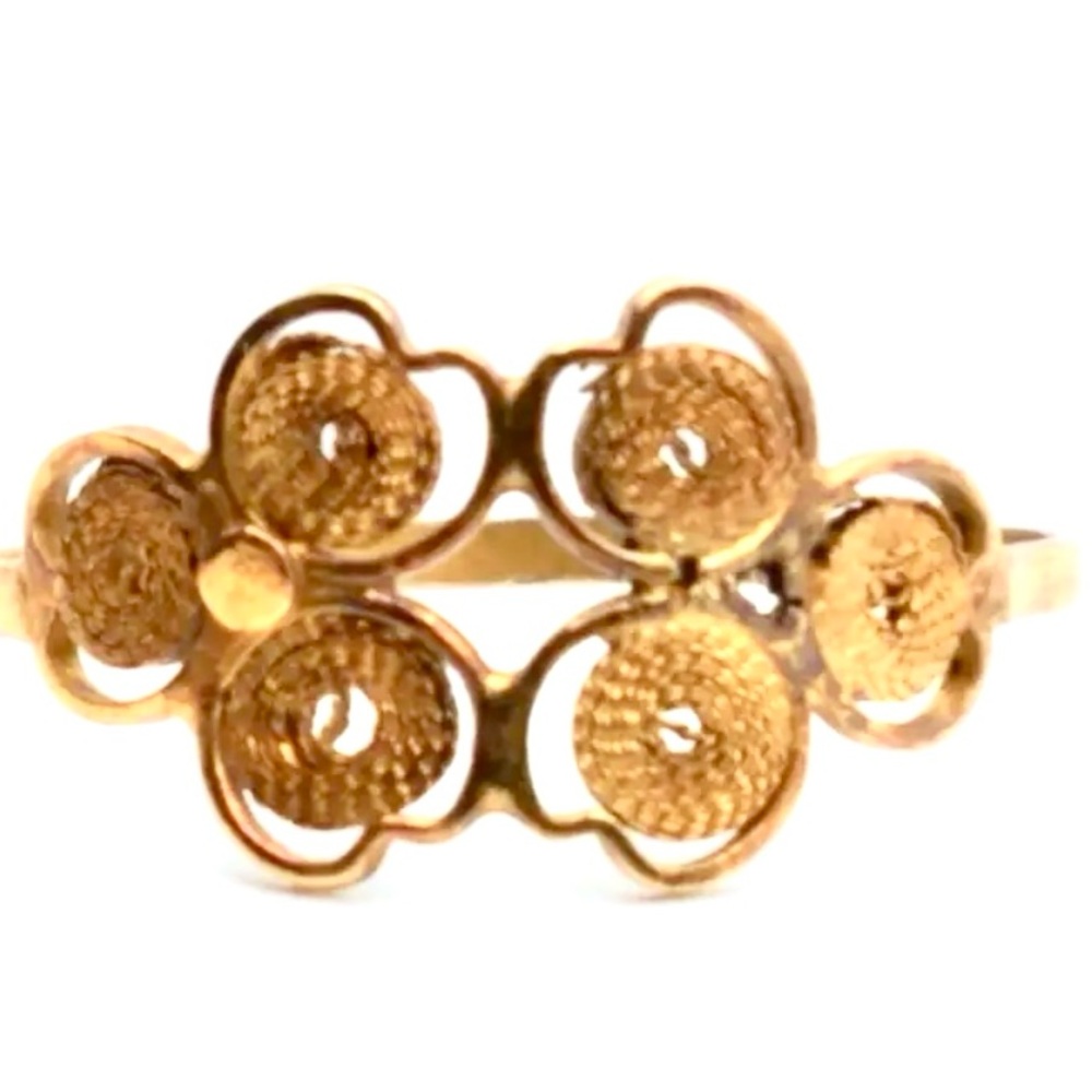 Vintage 18K Gold Ring 10 Abstract Heart